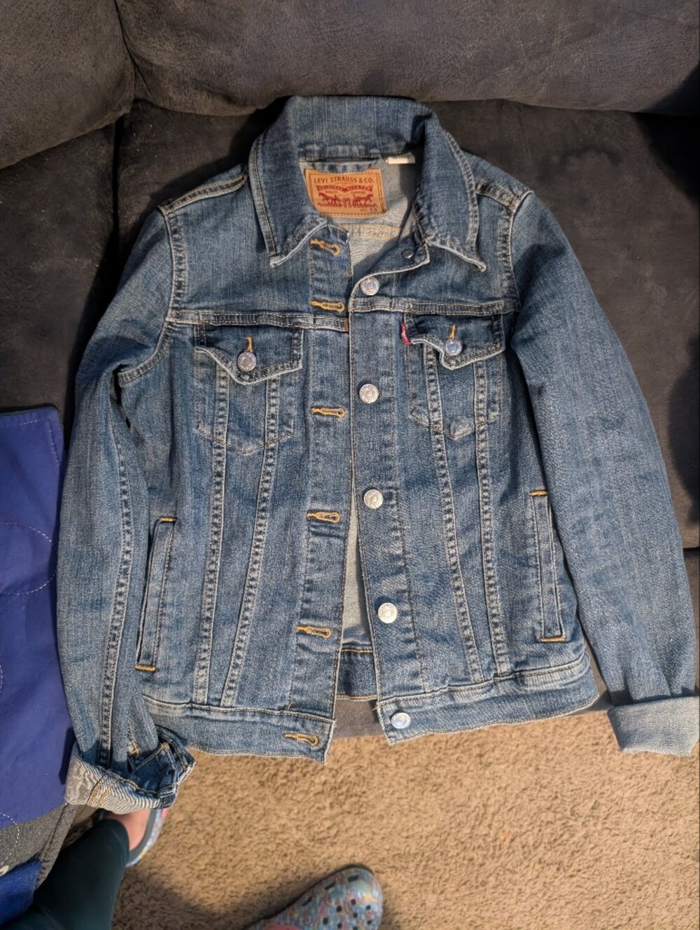 LEVI’S Trucker Jacket Jean Denim Medium Wash Classic Size XS